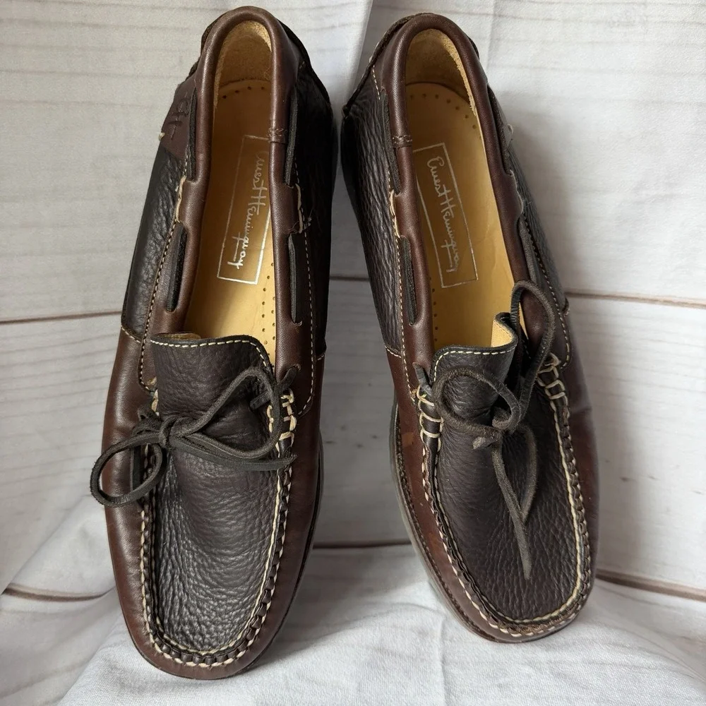 Ernest Hemingway Loafers Mens 8.5 M Brown Leather Slip On Shoes